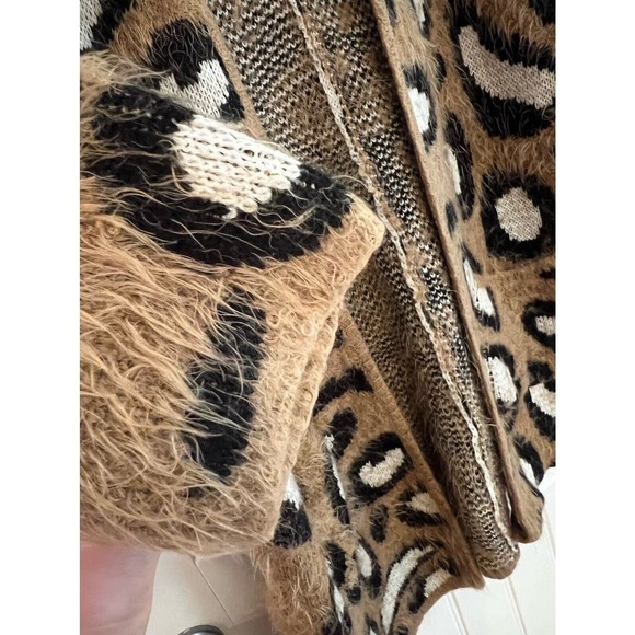 Show‎ Me Your Mumu Mellow Cozi Cardi Open Sweater Leopard Long Medium - Picture 5 of 7